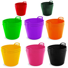 3 x 42 Litre Large Flexi Tub Home Garden Flexible Storage Colour Bucket Basket