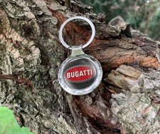Bugatti Metal Keychain Keyring Resin Domed Emblem Handmade Steel Key Fob