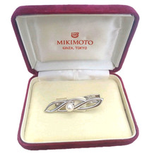 Mikimoto Silver Tie Clip Akoya