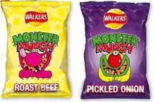 Monster Munch Pickled Onion Roast Beef Variety snack Pack Walkers 
