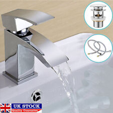Waterfall Bathroom Sink Tap Cloakroom Basin Mixer Chrome Mono Faucet * Waste Set
