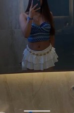 Shein Blue Aztec Print Crop Top