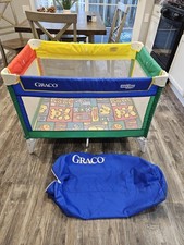 VTG 1990's Graco Pack N Play Baby Toddler Playpen w/ carrying bag Animals