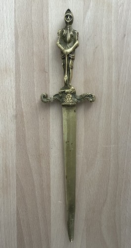 Vintage brass medieval knight - medieval,