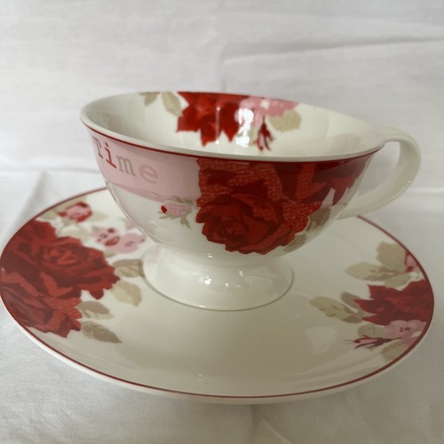 Laura ashley cup saucer - laura, red