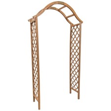 Wooden Garden Arch Archway Elegant Decorative Tan/Natural Wood Woodside
