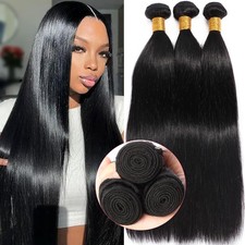 Straight Virgin Hair 100% Unprocessed Human Hair Extensions Bundles Weave Weft