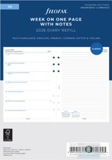 Filofax 2026 A5 Diary - Week On One Page with Lined Notes - Classic Refill 68509