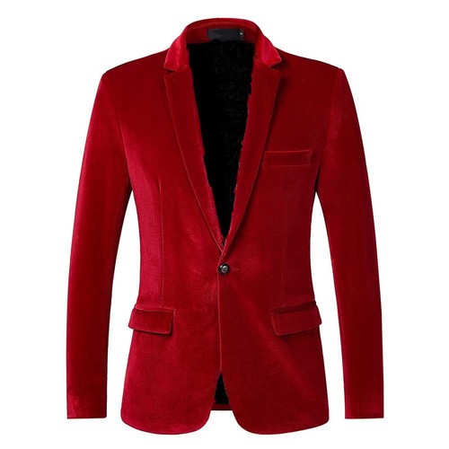 Men solid velvet wedding coat - solid,