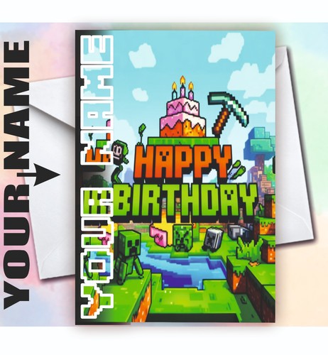 Minecraft birthday card - minecraft,