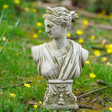 Athena Stone Bust Statue | Greek Roman Outdoor Garden Ornament Sculpture Goddess