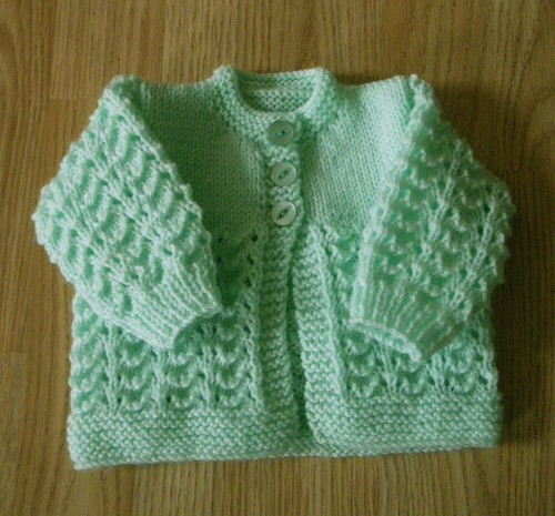 Hand knitted baby matinee - hand,
