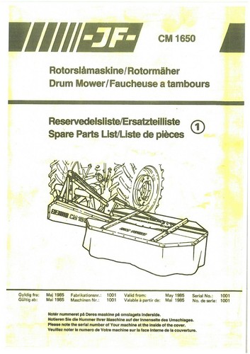 Drum mower cm1650 parts - drum,