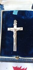 Vintage Sterling Silver Inri Christ Cross Crucifix Pendant For Chai. 3.5 Grams 