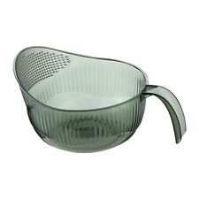 Rice Bowl Drain Basket, Washing Colander with Handle, Portable Rice Washer