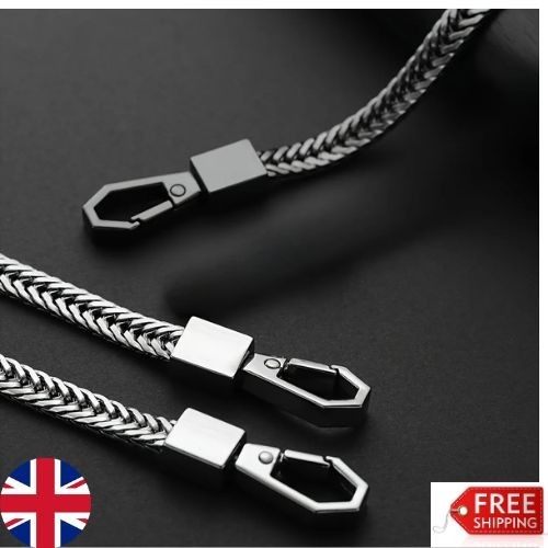 Long metal chain key ring - long,