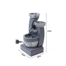 Garden Water Feature Outdoor LED Natural Slate Electric WaterPump Falls Fountain