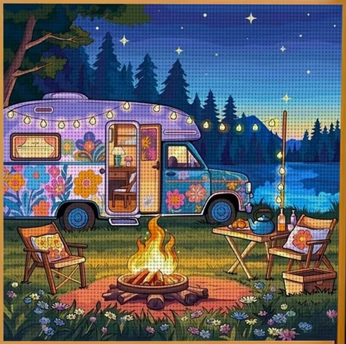 Printed cross stitch kit - printed, ct