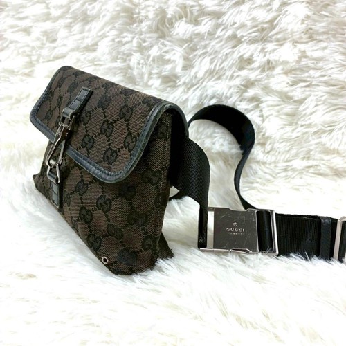Gucci canvas waist - waist, pouch