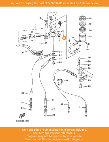 Yamaha bolt 5eb 26332 - 5eb-26332-00, oem