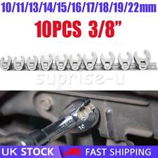 10PCS Crow Foot Spanner Set 10mm-22mm 3/8" Drive TOOLS Open End Spanner UK