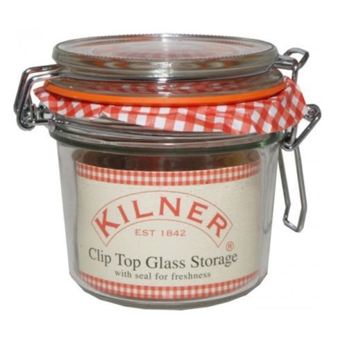 Round clip top storage jar - round,