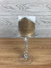 Eternalle Tall Glass Pedestal Candle Holder Hurricane Twisted Stem + Pillar