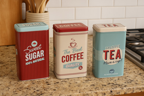 Multicoloured 3pc tea coffee - multicoloured,