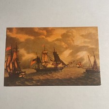 Painting of Ship America of Salem fishing on the Grand Banks Boat Postcard
