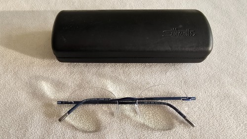 Silhouette blue round rimless