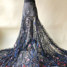 Exquisite Lace Tulle Embroidery Floral Lace Fabric for Forest Wedding Dress