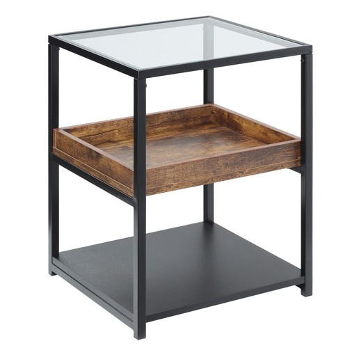 Homcom industrial side table - industrial,