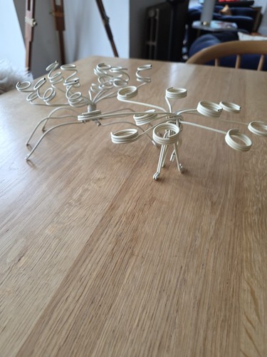 Pair vintage cream flower - pair,