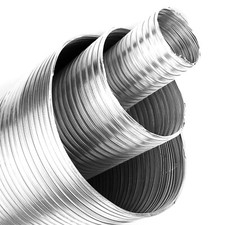 3 m / 10 ft Long Aluminium Flexi Pipe Alloy Air Duct Tube Heat Resistant Hose