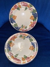 Staffordshire Chianti Dinner Plates X 2 Tableware Vintage 10" / 26cm Diameter 