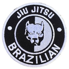 Brazilian Jiu Jitsu Patch (3.5”) Iron Sew-on Badge Pitbull BJJ Kimono GI MMA Bag