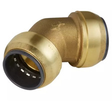 15mm Sharkbite (Push Fit) 45 Degree Brass Equal Elbow - SB0515 - like Tectite