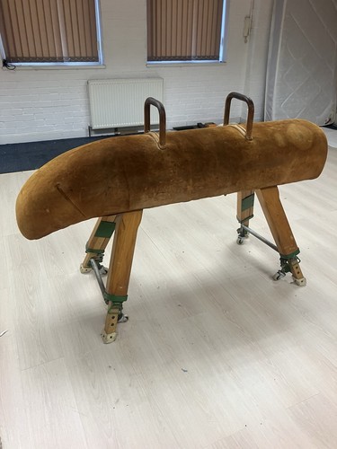 Vintage gym pommel horse - pommel, suede