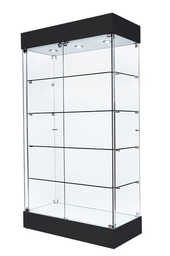 Black glass frameless tower - black,