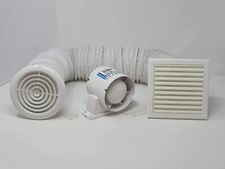 Blauberg Ultra Quiet Shower Inline Timer Fan Complete Kit - KIT-TUBO-100-T-DPR
