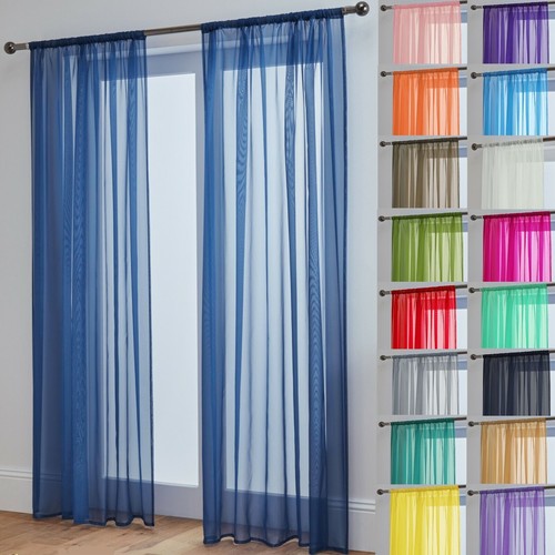 Voile curtains pair - voile,