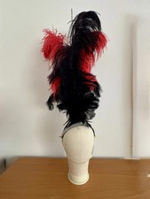 Black Red Ostrich Feather