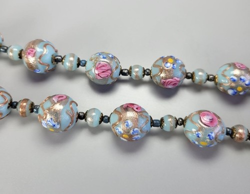 Vintage necklace blue - vintage, 17.5