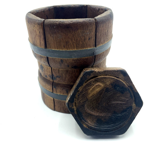 Primitive wooden butter - butter, press