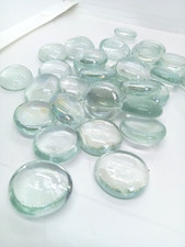 100 X CLEAR Decorative Glass Pebbles NUGGETS Stones Gems Beads CRAFT