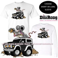Digirods Rat Rod Racer Ford 4x4 Bronco Off Road Truck Cartoon Car T Shirt