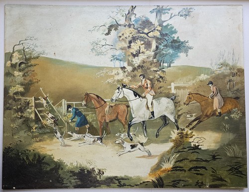 Vintage fox hunting oil - fox,