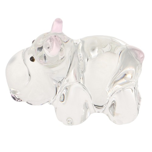 Crystal hippo statue miniature - crystal,