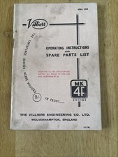 Villiers Engine Mk4f 98cc Operating Instructions And Illustrated Parts List