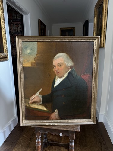 Large antique oil portrait - oil,